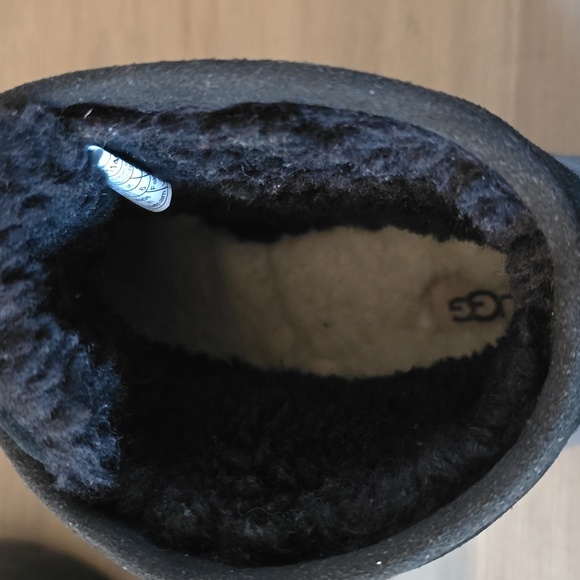 UGG TASMAN X LACE BLACK WATERPROOF RUBBER WOOL RAIN BOOTS SIZE 8 WOMEN - Picture 8 of 10